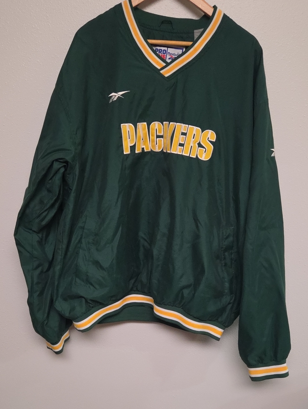 Reebok Green & Yellow Packers Pullover Jacket